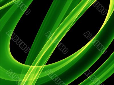 glowing green curves