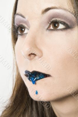 Bleeding blue lip