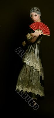 Decadanse with a red fan