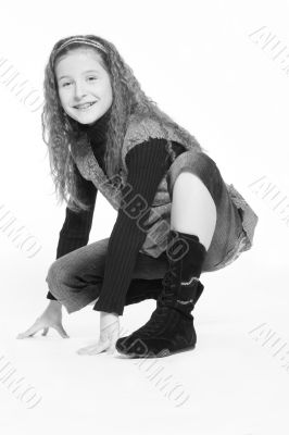 Sitting Smiling Girl Sitting Smiling Girl