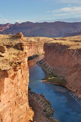 Steep walls of a canyon