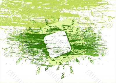 Vector grunge green floral background Vector grunge green floral background