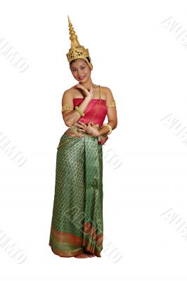 Thai/Khmer Girl full length isolated