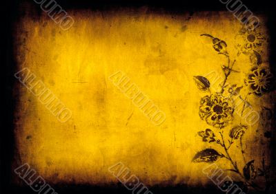 grunge foliage frame