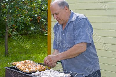 Grandfather does a kebab