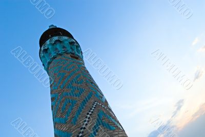 Minaret in an ancient city of Yazd, Iran