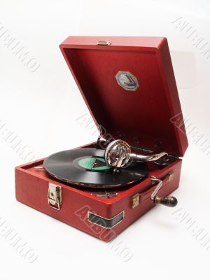 isolated retro record player