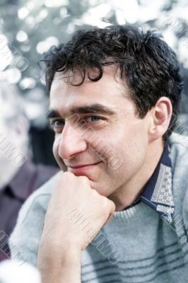 Mature man with blue eyes