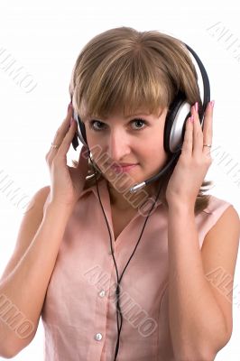 Young business woman with headset