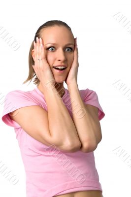 happy surprised girl