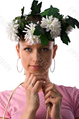 girl with flowers
