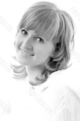 black and white woman portrait