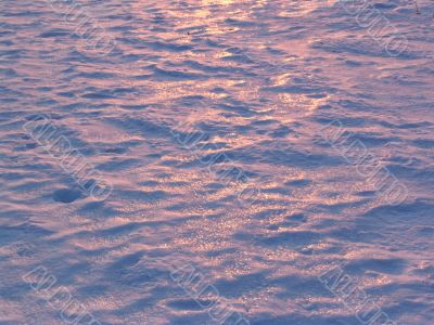 Snow on sunset