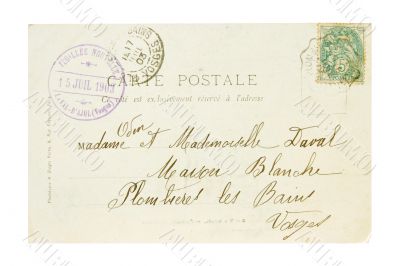 1903 Stamp and Postcard from France