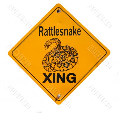 Snake Warning Sign in Desert