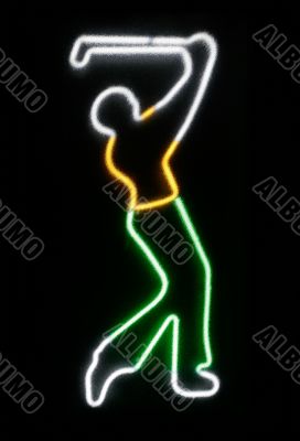 Neon of Golfer