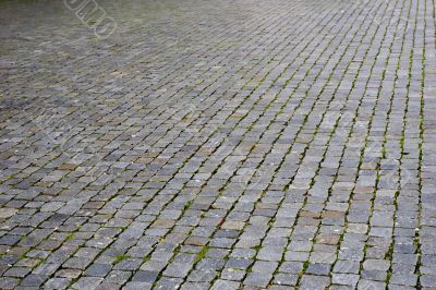 cobbled pavement