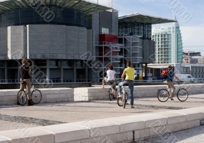 young people on bicycles