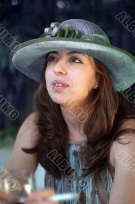 Woman in a straw hat