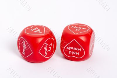 Valentine message on dice