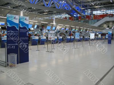 Check in counter at the airport Check in counter at the airport