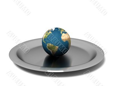 Earth on steel plate