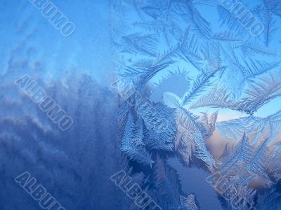 Frosty pattern at a window