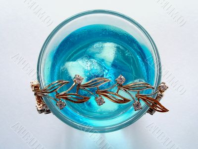 Blue drink with bracelet