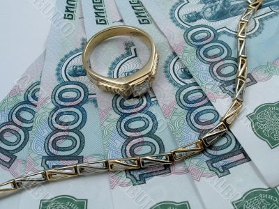 Golden bracelets and money