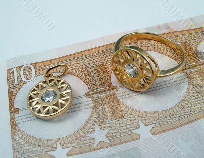 Golden bracelets and money