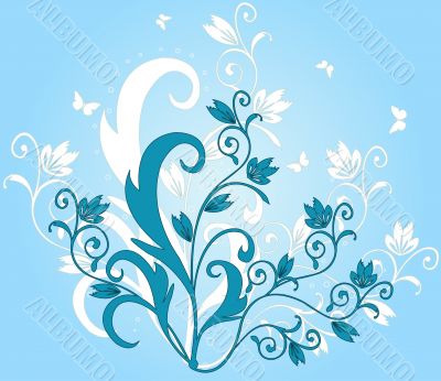 Abstract art floral design illustration