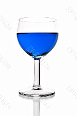 wineglass with blue liquor