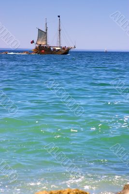 Tourist ship at Portimão bay.