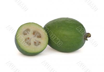 Feijoa isolated on white background