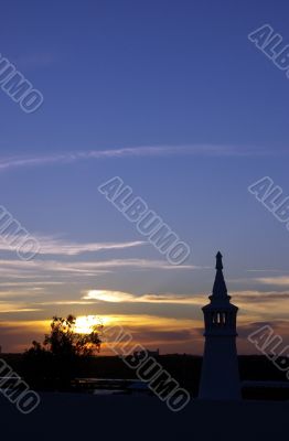 chimney at dusk