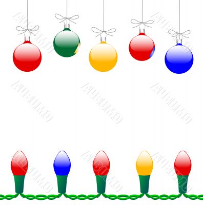 Merry Christmas Ornaments & Light String Merry Christmas Ornaments & Light String