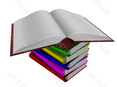 Pile of books. 3D the isolated image