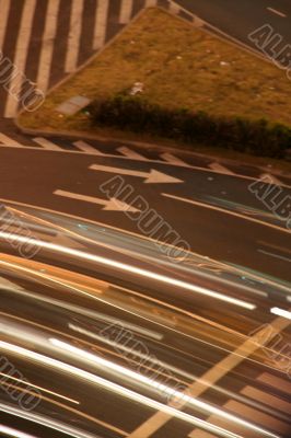 Light traces of traffic, night