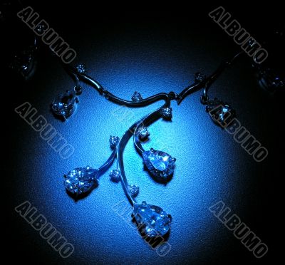 Night. Necklace  in Blue light