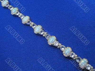 Jewelry on blue background