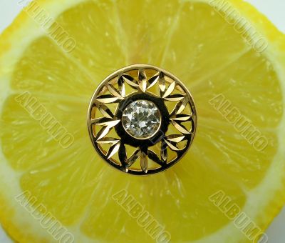 Diamond ring on orange