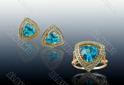 Golden sapphire jewelry