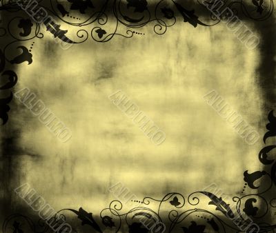 grunge foliage frame