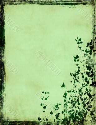 grunge foliage frame