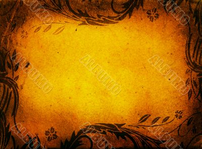 grunge foliage frame