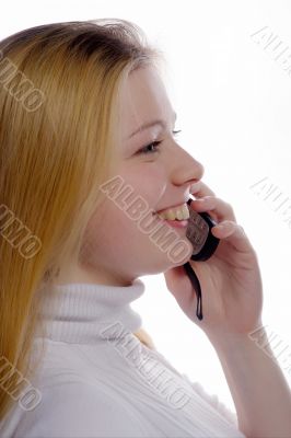 young girl with cell phone