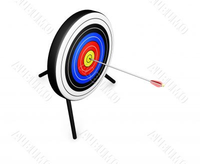 Arrow hitting target