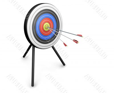 Arrow hitting target