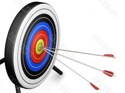 Arrow hitting target