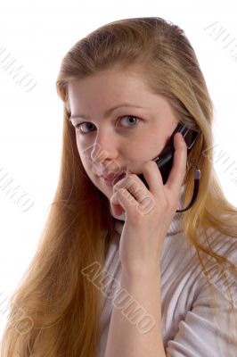 blonde with cell phone